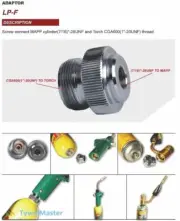 Adaptor CGA600 to 716-28UNF for Braze Welding Torch MAPP Propane Gas Torch Hea