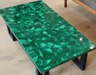 48" x 24" Marble Table Top Malachite semi precious stones Overlay Work