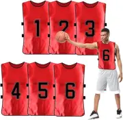 Soccer Scrimmage Practice Vests,6 Pack SprotsTrainingVests,ReversibleNumbered...