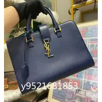 在飛比找Yahoo!奇摩拍賣優惠-二手正品 YSL 聖羅蘭 MONOGRAM CABAS 深藍