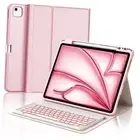 for iPad Air 13 inch Case Keyboard (M2) 2024, Compatible with iPad Air 13 Pink