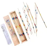 Pick Up Sticks Game - 31 Wooden Sticks Balance Game,Educational Preschool Learning Activity, Classic Pick Up Sticks Toy for Children and Adults