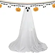 Glowing White Cloth Ghost | Giant Cute Ghosts LED String Lights,Spooky Ghost Halloween Decor LED Lighted Decoration Standing White Ghost for Outdoor