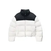 [Alexander Wang] Alexander Wang Cropped Puffer Jacket S WHITE/BLACK