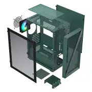 Vetroo M05 Green Micro ATX Gaming Computer PC Case M-ATX / ITX w/ 120mm ARGB Fan