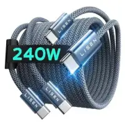 USB C to USB C Cable Fast Charging Cord40W Type C to 6.6FT+6.6FT 2 Midnight