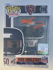 Bears MIKE SINGLETARY Hand Signed Funko Pop Football Figure #218 AUTO - BAS