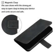 Closure Case with Flip Wallet Stand Function Cover for Samsung Galaxy A7 2018 - Black