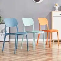 在飛比找樂天市場購物網優惠-加厚塑料家用靠背可疊放椅子北歐現代時尚簡約成人餐椅創意書桌椅
