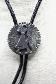 Western Two Step Dancers Bolo Tie Cowboy Rodeo Necktie Leather Cord