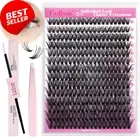 DIY Lash Extension Kit, 40D D Curl Individual Lashes with Bond & Seal Tools