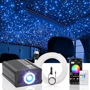 Twinkle Headliner Star Light Kit, 500Pcs*0.03in*9.8ft Ceiling Fiber Optic Lights APP/Remote Control Star Effect Music Mode RGBW Sound Activated for Car Roof Home Ceiling