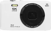 YUEHISY 5K 72MP Digital Camera, 16X Zoom Autofocus Camera with WiFi, 2.8 Inch HD Screen, Flash for Travel Vlog, for Photography, 32GB Card (32GB)