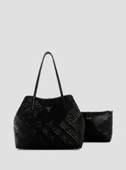 GUESS Women's Black Adelasia 2 in 1 Tote Bag