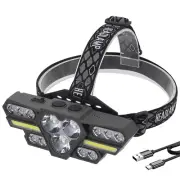 BORUIT 20000LM Headlight Rechargeable Camping Light Super Bright LED COB Lamp