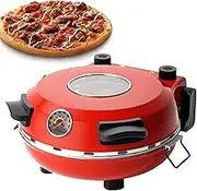 Non-Stick Pizza Maker, 1200w Pizza Machine Electric with Adjustable Temperature, Auto Pizza Baking Oven with Timer, Indoor Pizza Oven, Countertop Portable Pizza Oven, Pizza Maker Machine