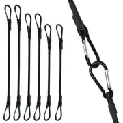 Bungee Cords with Carabiner Hooks, 6-Pack Black Heavy Duty Bungee Straps 18“,...