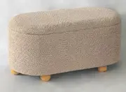 Oval storage ottoman blanket box footstool in brown colour