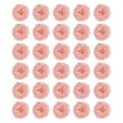 30Pcs 2" Chiffon Flowers with Rhinestone Pearl Sewing Fabric Flowers, Light Pink