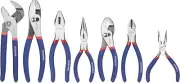 WORKPRO 7-Piece Pliers Set – Groove, Long Nose, Slip, Linesman & Diagonal