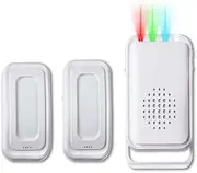 HoneTeek Motion Sensor Detector Door Chime for Business Store Entry Alert, Welcome Buzzer Monitor Doorbell Alarm for Home Elderly, LED Indicators & Vibration (2 Sensor & 1 Receiver)