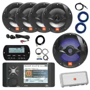 JBL R4500 Marine WB Receiver w/Remote,Amp, Accessories, LED Sub, 4x 6.5" Speaker