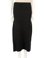 Black Fitted Midi Skirt