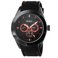 在飛比找蝦皮購物優惠-【BIBA】巴黎碧寶時尚膠帶男錶-紅