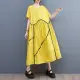 【米蘭精品】洋裝短袖連身裙(夏季顯瘦線條感女裙子2色74dy8)