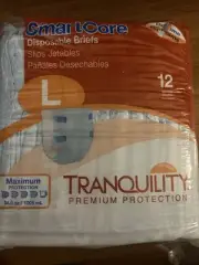 Tranquility SmartCore Disposable Briefs- Large (12 Pack) $0 Ship Volume Discount