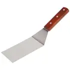 Stainless Steel Flat Frying Spatula with Wooden Handle Pizza Spatula Steak3005