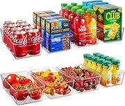 Feshory 8 Pack Feshory Clear Fridge Organiser Bins for Kitchen Storage & Organisation - Stackable Pantry Storage Sontainers, Pantry Organiser, Under Sink Organiser, Drawer Organiser for Cabinets Home