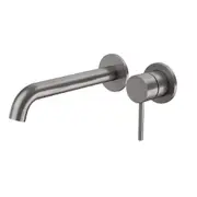 Caroma Liano II Wall Basin / Bath 210mm Mixer - 2 x Round Cover Plates - (Body & Trim) - Lead Free Gunmetal 96352GM6AF