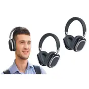 2Pcs Bluetooth 5.3 Wireless Headphones Over Ear Stereo Earphones-Black