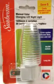Sunbeam LED Night Lights Color Changing Cool Touch BLUE RED GREEN *FAST SHIP*