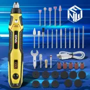 48Pc 3-Speed Cordless Electric Mini Drill Rotary Grinder Tool Accessories Yellow
