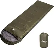 Lightweight Camping Sleeping Bag Warm Envelope Backpacking Sleeping Bag Army Green