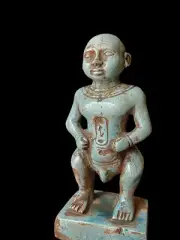 God Bes Statue From Ancient Egypt , Dwarf Statuette from Egyptian Stone