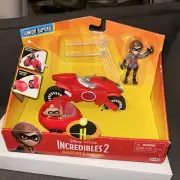 NEW Disney Pixar The Incredibles 2 Elasticycle & Elastigirl Playset