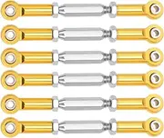 TOYANDONA Rc Car Steering Linkage Upgrade 6pcs 71mm Aluminum Alloy Pull Rod Turnbuckle Rod Linkage Yellow