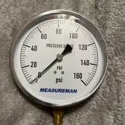 304 Stainless Steel CaseLead-Free Contractor Pressure Gauge 4-1/2" Dial size
