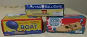 Set of 3: BALLOON POWER BOAT, Rubber Band Wooden Paddle Boat, Floating Ball