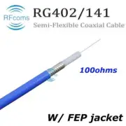 RFcoms 141-100 Semi flexible Coaxial Cable MF402 RG402 .141'' 100ohm RF Cable 1M