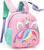 [Domueay] Toddler Backpack Kids School Bag Boys Girls Mini Cute Backpack Nursery Kindergarten Children's Backpack with Reins Lightweight Waterproof Preschool Rucksack for Baby 1-5 Years