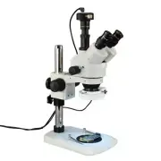 3.5X-90X Narrow Stand Zoom Stereo Microscope+144 LED Ring Light+1.3MP USB Camera