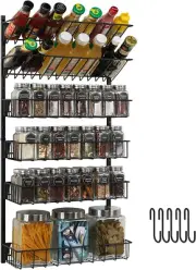 6-Tier Wall Mounted Spice Rack Organizer Hanging Seasoning Holder Rack, Height-A