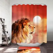 Handsome Lion Under the Sun Shower Curtain