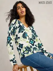 White Stuff Blue Naria Print Jumper (F48285) | $127
