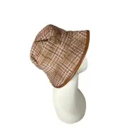Steve Madden Women's Reversible Plaid Bucket Hat - Camel