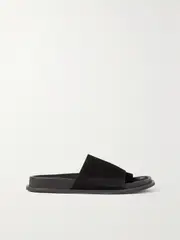 [ST. AGNI] ST. AGNI - + Net Sustain Loe Suede And Leather Slides - Black - IT39 IT 39 Black